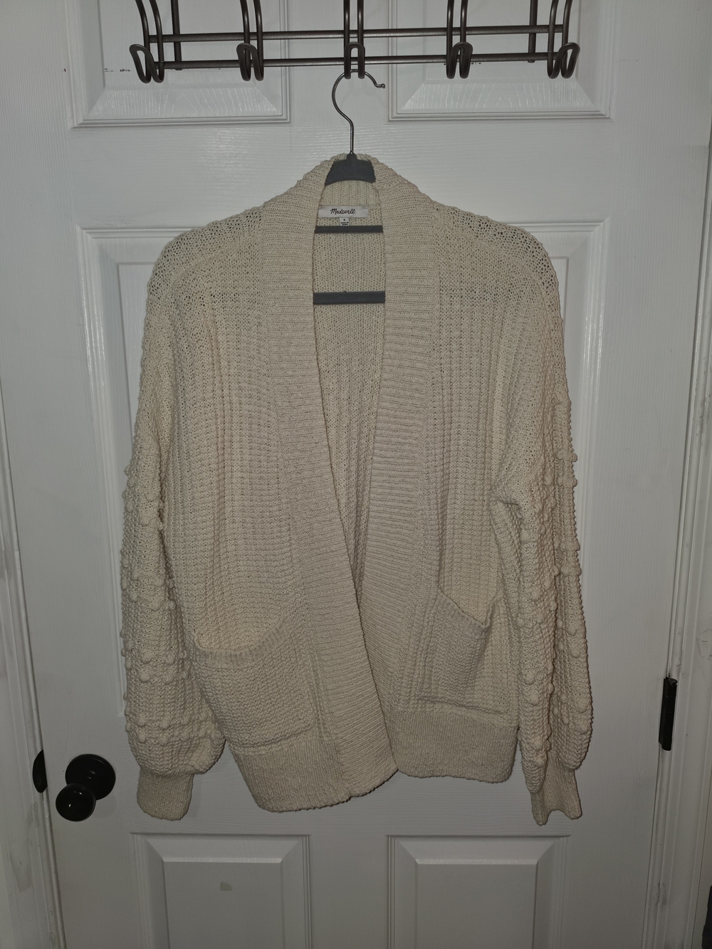 Madewell Cream Open-Front Chunky Knit Cardigan